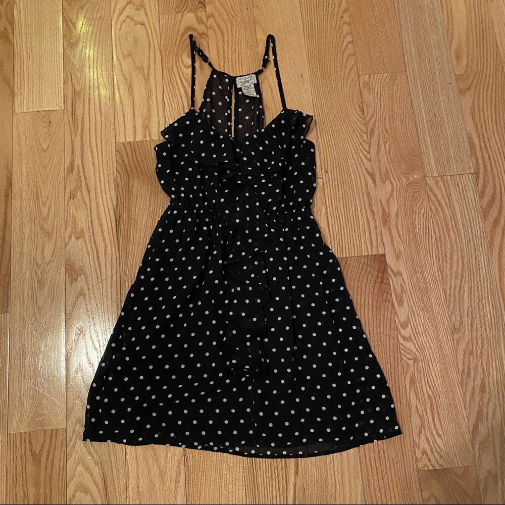 Black and white polkadot dress